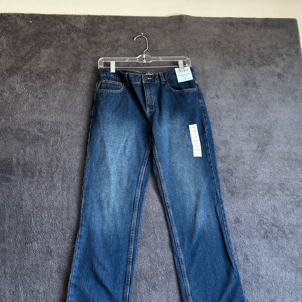 Cat & Jack Relaxed Straight Denim Boys Jeans SZ 16 - Picture 7 of 11